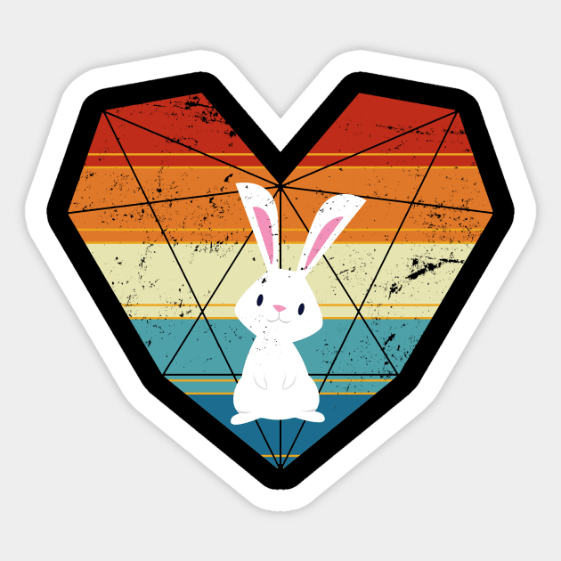 Bunny Love Retro Heart Rabbit Sticker by shirtsyoulike